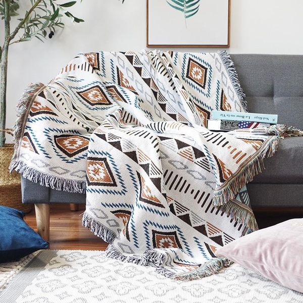 

twofaced vintage sofa blanket with 130x180cm on bed living blankets tassel the throw for bedroom room