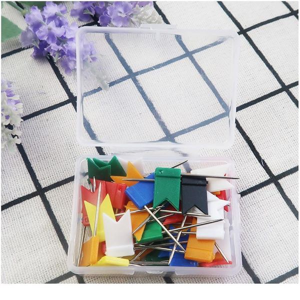 

100 pcs color flag pin map flag pin multicolor optional office pushpin sewing fixed needle clothed acc jllwwj, Silver