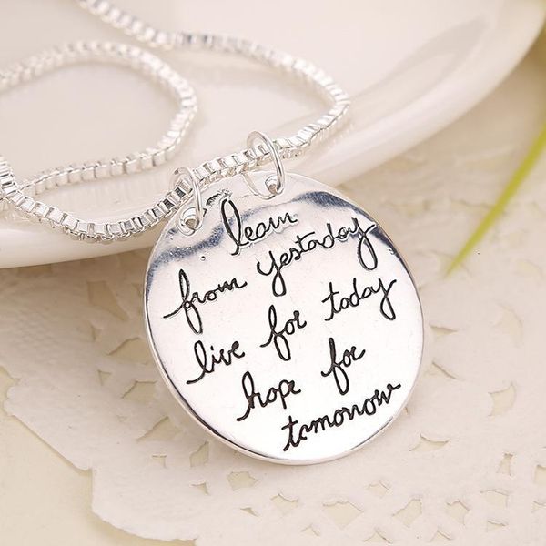 

learn live jewelry 2019 from new fashion yesterday today hope tomorrow letter pendant necklace gift for women 2tfl5