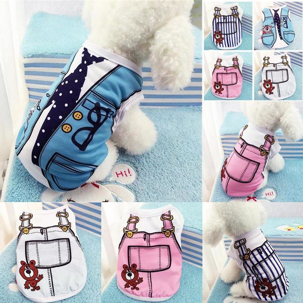 

shirt cartoon vest spring cat dog summer comfortable t-shirt pet clothes puppy costume outfits cute clothing 2 n2syz