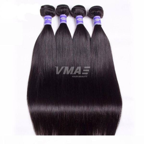 

indian virgin hair weaves natural color straight hair extensions vmae indian virgin hair weft straight 4 bundles lot selling, Black