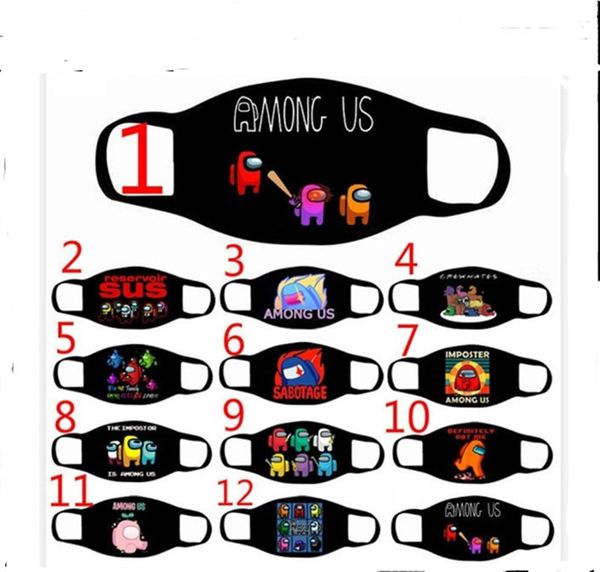 

12 styles among us game mouth face mask kids adults reusable washable dust-proof protection cosplay masks women men party masks e111706