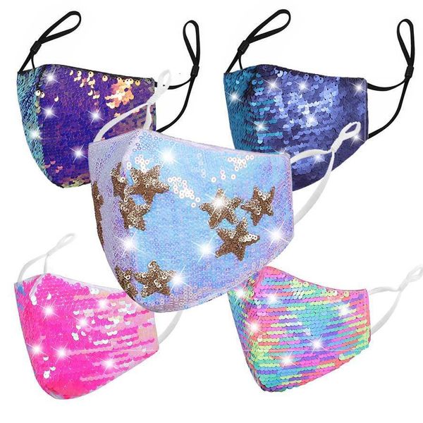

sequined cotton fashion face mask designer colored diamond masks men women dustproof breathable ear-mounted facemask 6 n4gsl