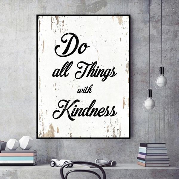 

paintings do all things with kindness canvas life inspirational kind quotes wall art prints posters picture bedroom home decor1