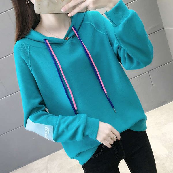 

long sleeve t-shirt women's super fire cec sweater new spring 2020 casual clothes for students, Black