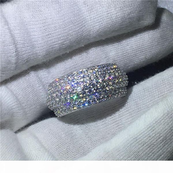 

high end victoria wieck женщины мода 300 шт. диализма cz 925 стерлинговое серебро обручальное кольцо для женщин подарок, Slivery;golden