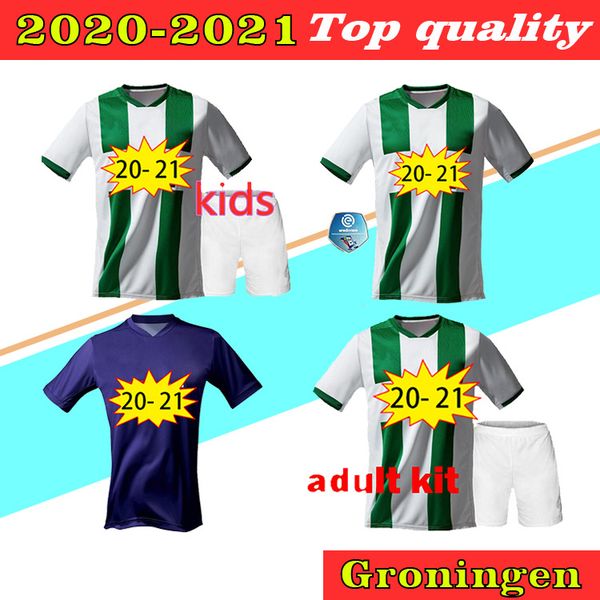 

men + kids 20 21new fc groningen soccer jerseys home away robben 2020 groningen zeefuik daishawn redan football shirts maillot de foot, Black;yellow