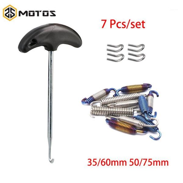 

zs motos 7pcs/set motorcycle exhaust pipe muffler mounting spring hooks stainless steel for muffler 51mm 61mm link pipes spring1