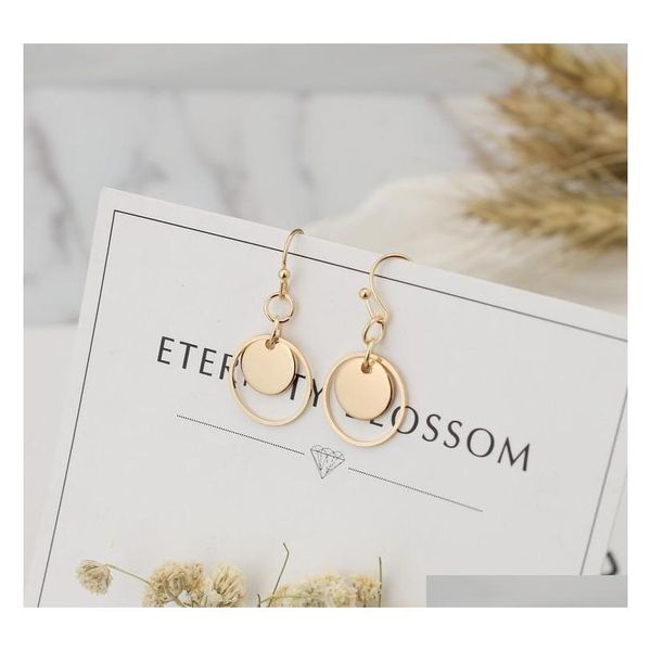 

europe and the united states minimalist geometric metal mini double hollow silver round sm sqcmgl beauty888