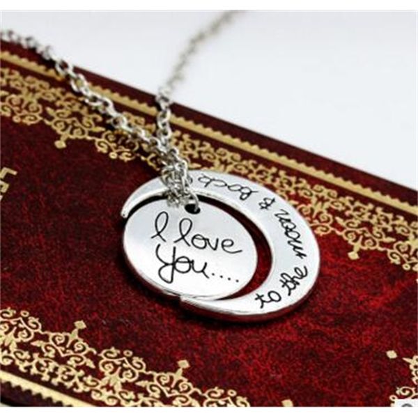 

the fashion to 7styles i love you moon and back necklace lobster clasp pendant necklaces