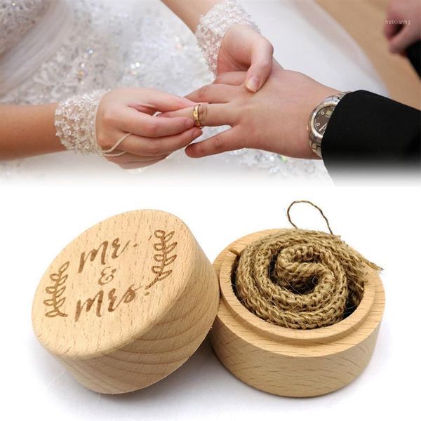 

gift wrap wedding ring box rustic wood mr & mrs engraving jewelry holder1