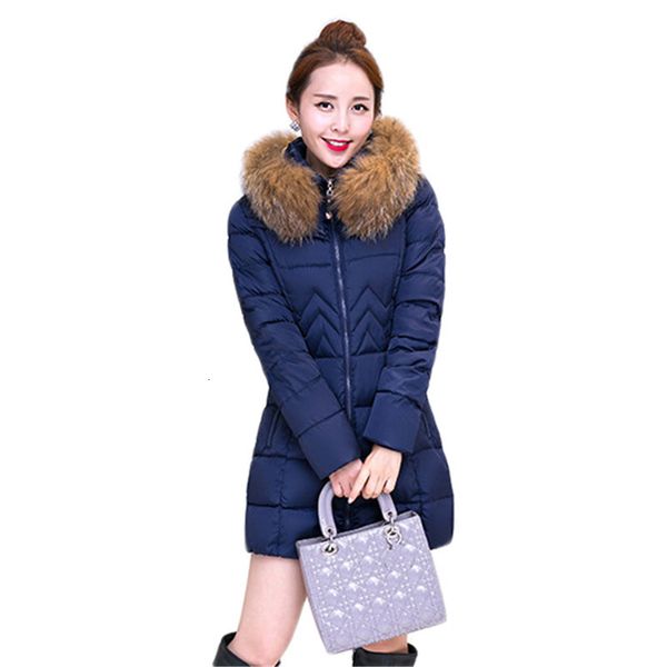 

2021 new women's blue winter coat m-4xl plus size skin with hoodie parkas new autumn fashion thick korean heat down cotton coats ivse, Black