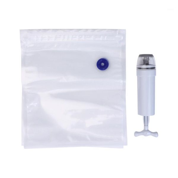

5pcs packaging bag+ vacuum sealer storage saver hand pump kitchen machine1