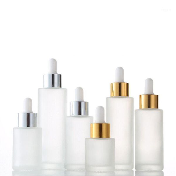 

200 x 20ml 30ml 35ml refillable cylinder frost glass pipette dropper bottle 1oz cylinderical glass drop container essential oil1