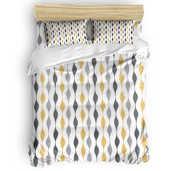 

bedding sets geometric stripes golden duvet cover set warm and comfortable bed sheet bedroom comforter 2/3/4pcs