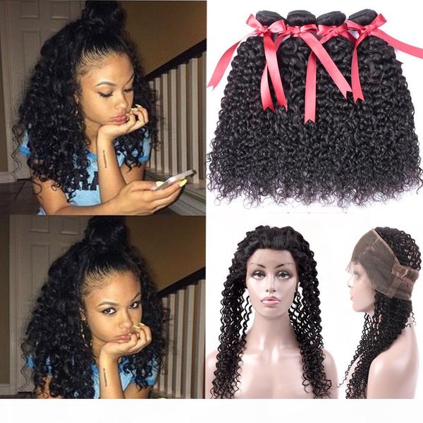 

beaudiva hair pre plucked 360 lace frontal with bundle peruvian curly wave human hair bundles with closure unprocessed virgin hair 4pcs lot, Black;brown