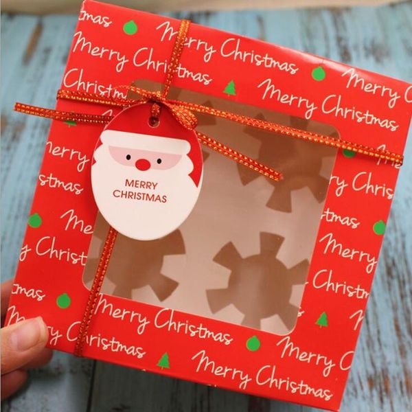 

5pcs 16x16x8cm 2019 new design style fashion diy small cute christmas cake box cupcake gift boxes biscuit nougat chocolate box wmtihk