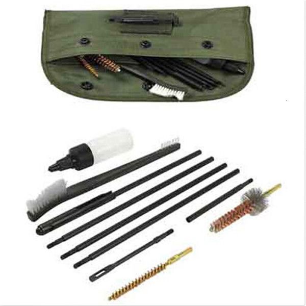 

outdoor new10 pcs sun cleaning brush kit fit pouch for 22lr 223 556 rifle gun