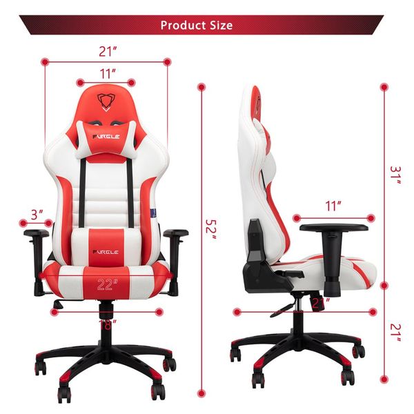 

gaming chair racing style high-back office chair w/3d adjustable armrests pu leather executive ergonomic swivel game chairs