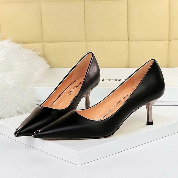 

2021 women 6cm high heels fashion pumps red low heels stiletto elegant lady fetish escarpins girls prom wedding bridal shoes #zh6s, Black