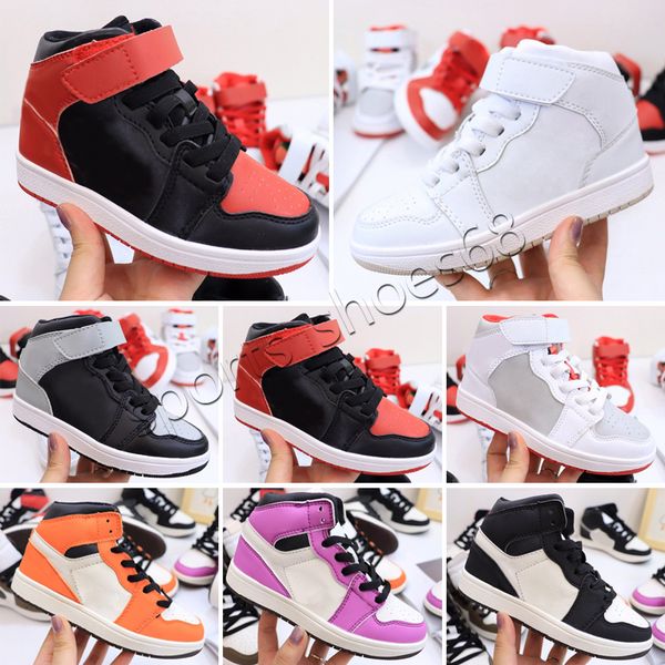 

preschool jointly signed high og 1 1s youth kids basketball shoes chicago new born baby infant toddler trainers small big boys girls t1, White;red