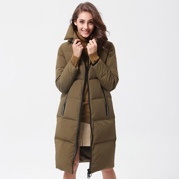 

factory outlets warm 90% real duck down coats female long was thin dustproof washable long hooded duck down coat wq25431, Black