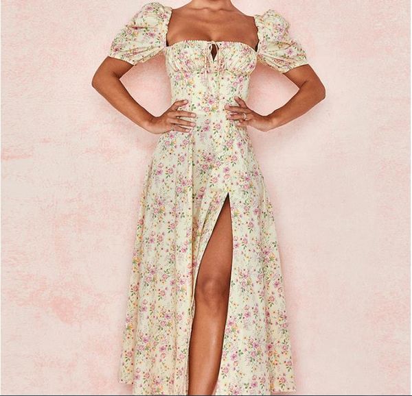 

flower print dress for women high split elegant off shoulder long dresses backless bodycon summer dress, Black;gray