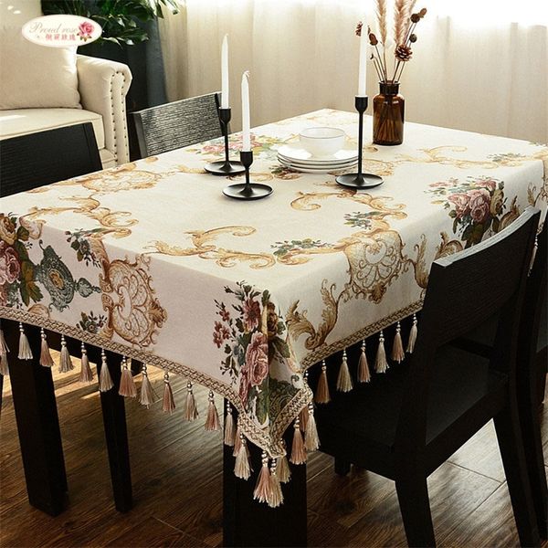 

European Chenille Table Dustproof Tablecloths Thicken Household Rectangular Custom Cover Cloth