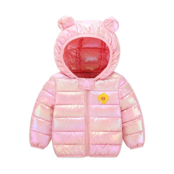 

set 2 pieces children autumn winter jacket girl coat baby down cotton one year old suit, White