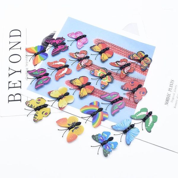

30/100 pieces 3d plastic butterfly multicolor wedding bridal accessories clearance christmas garland diy gifts box home decor1