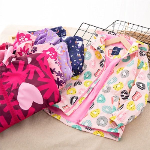 

children's clothing for autumn and winter new western style mid-length windbreaker for girl thickened warm jacket, Blue;gray