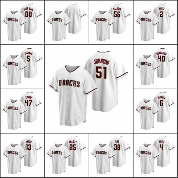 

arizona diamondbacks #38 robbie ray 13 nick ahmed 4 ketel marte 56 kole calhoun men women youth white custom replica home jersey, Black