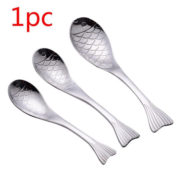 

spoons restaurant flatware multifunction soup spoon fish shape stainless steel kitchen coffee dessert home drinking tool dinner