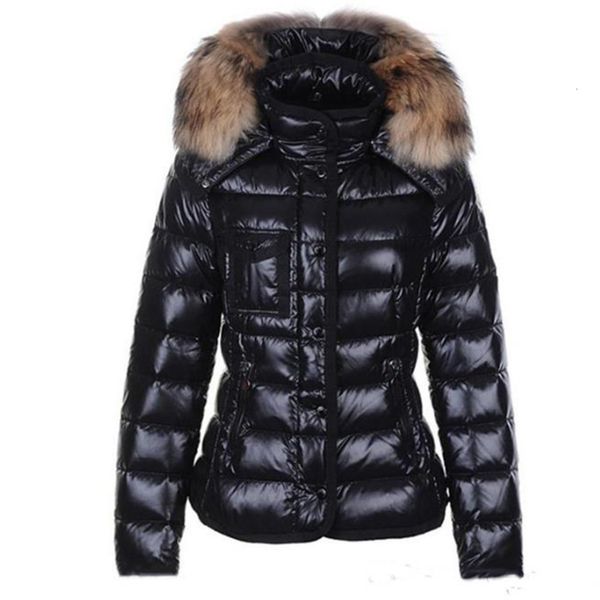 

womens down jacket fur collar winter jacket parkas coats women winter casual outdoor warm feather outwear hoodedh5te, Black