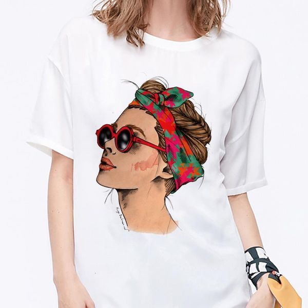 

summer 2020 t shirt women harajuku print vintage female casual fashion tshirt o-neck short sleeve t-shirt white clothing