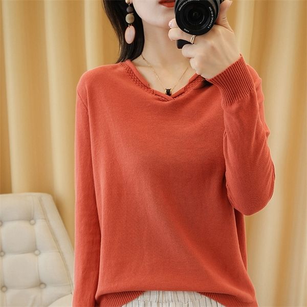 

tailor sheep new bottoming women's knitted sweater v-neck wild pullover long sleeve loose shirt 201130, White;black