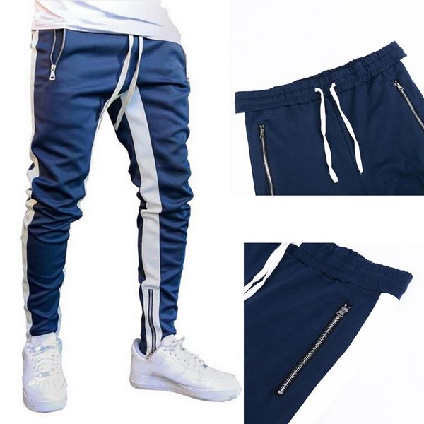 

men's pants 2021 mens joggers casual fitness men sportswear tracksuit bottoms skinny sweatpants trousers black gyms jogger track