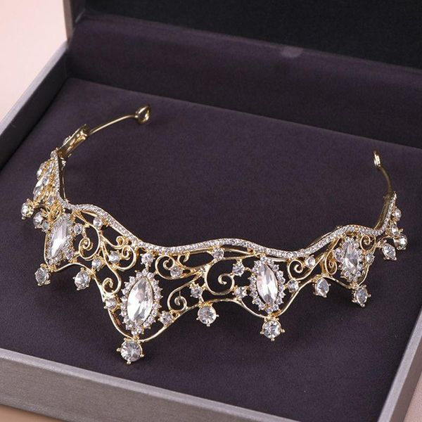 

hair clips & barrettes bride princess rhinestone inlay headdress fashion women bridal crown tiaras wedding party jewelry accessories y4qb, Golden;silver