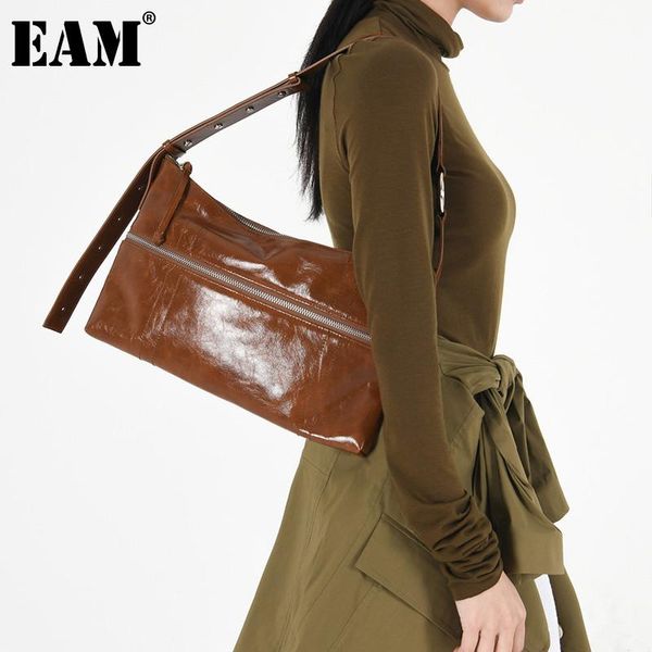 

cross body [eam] women light luxury retro brief pu leather personality all-match crossbody shoulder bag fashion tide 2021 18a1442