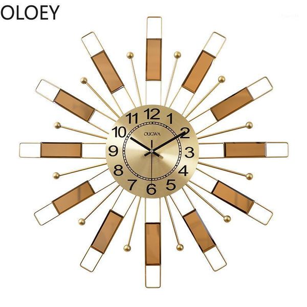 

luxury large watch wall clock metal gold silent wall clock modern design digital clocks home decor farmhouse decor creative1