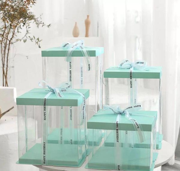 

6inch 8inch 10inch transparent cake box plastic cake packaging box organizer boxes and packaging boxe wmtsck dh_garden