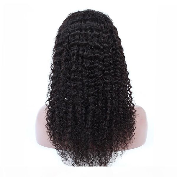 

laurinda глубокая волна фронта шнурка человеческих волос парики бразильская 100% человеческих волос парики шнурка 360 фронтальная парик для, Black;brown