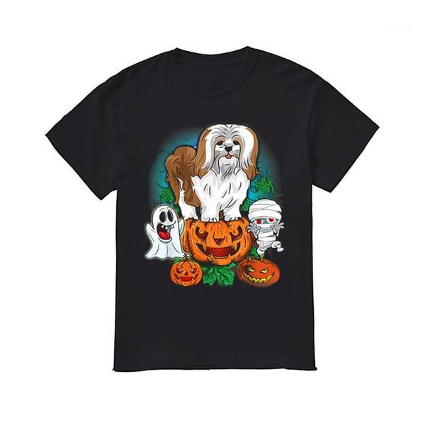 

lhasa apso halloween shirt1, White;black