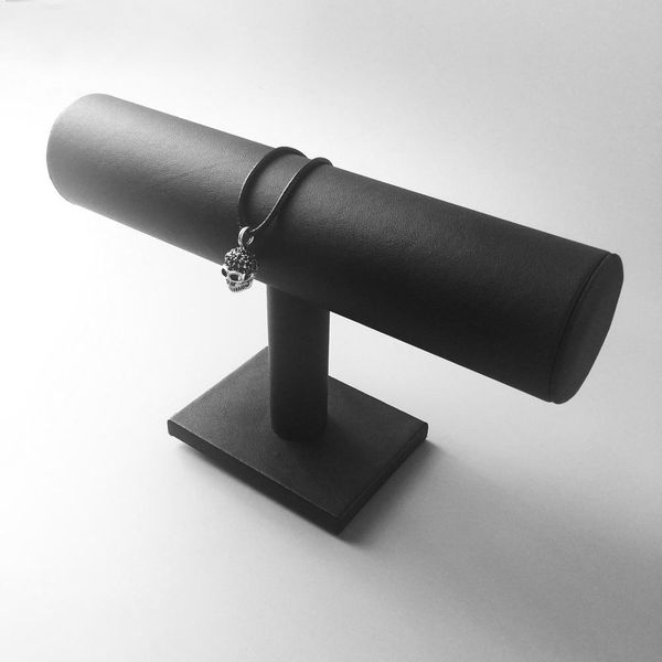 

кожаная веревка ожерелье череп черный cz 2018 новая мода 925 стерлингов серебра ювелирные изделия европейский панк панк-подарок для мужчин ж, Bronze;silver