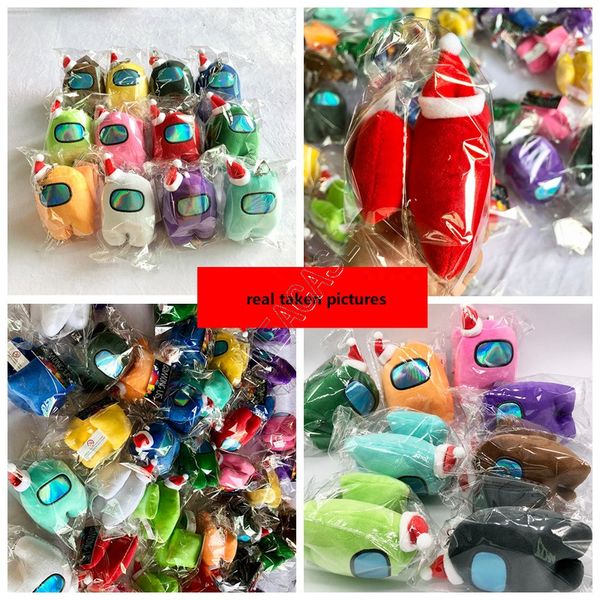 

among us plush toys key chain keyring new game doll space werewolf kill version animation game pendant keychain 24 colors d113003, Red;brown