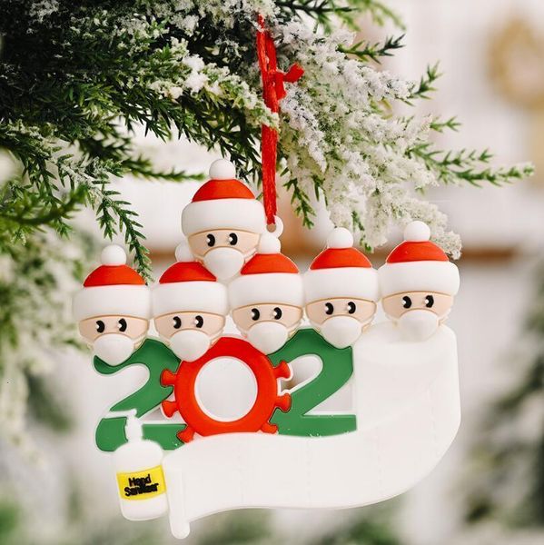 

gift christmas 2020 quarantine decorations party personalized family of 2 3 4 5 6 ornament xmas tree pendant cca12567out