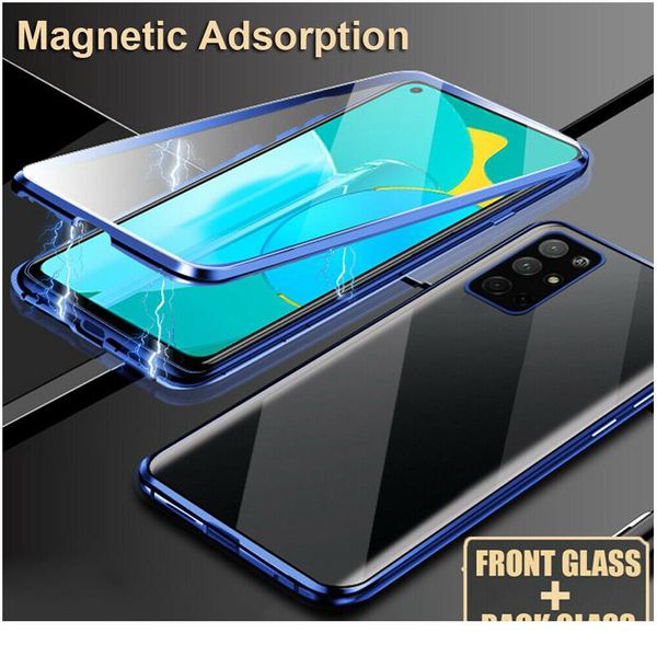 

360 degree magnetic adsorption glass case for samsung galaxy s20 s10 plus s8 s9 u ultra note 20 10 wmtemb
