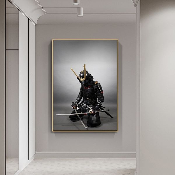 

japanese samurai sword armor posters and prints wall art canvas painting modern wall pictures for living room cuadros decoration