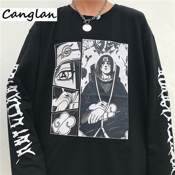 

itachi uchiha long sleeve t shirt for spring men women harajuku ulzzang tshirt graphic tee korean clothes anime naruto, White;black