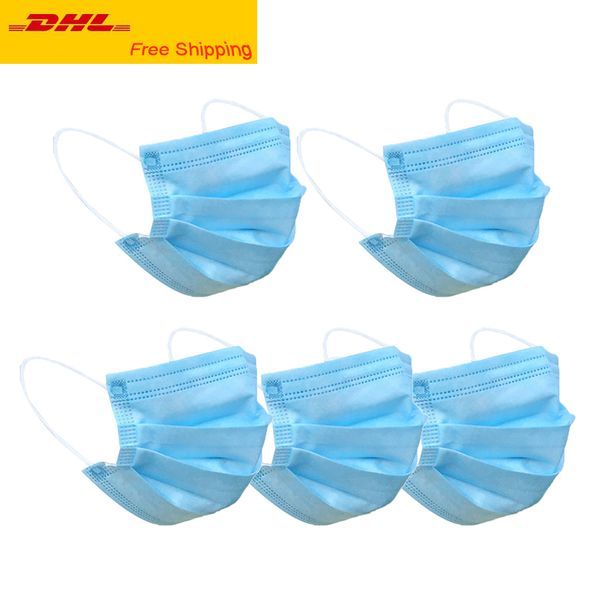 

mask 50pcs layer disposable 3 adults non-woven kid mouth masks for protective safety pm2.5 anti pollution anti-du